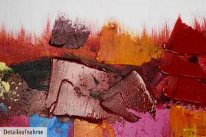 Bild handgemalt Farbenspiel am Horizont Massivholz - Textil - 120 x 40 x 4 cm