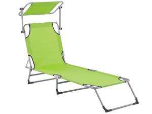 Chaise longue FOLIGNO Vert - Citron vert - Argenté