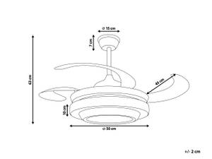 Deckenventilator mit Licht ASHLEY Gold - Metall - 50 x 63 x 50 cm