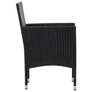 Gartensofa Schwarz - Polyrattan - 40 x 36 x 60 cm