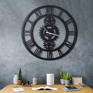 Dekorative Uhr Schwarz - Metall - 72 x 70 x 70 cm