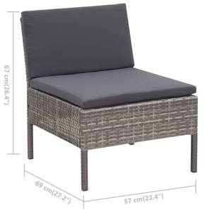 Garten-Lounge-Set Grau - Metall - Textil - 69 x 67 x 69 cm