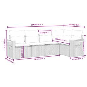 Gartensitzgruppe K3628(6-tlg) Beige - Massivholz - 69 x 62 x 62 cm