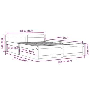 Bettrahmen 3013836-2 Weiß - Breite: 126 cm