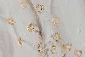 Bild handgemalt Goldene Schaumkronen Gold - Weiß - Massivholz - Textil - 60 x 60 x 4 cm