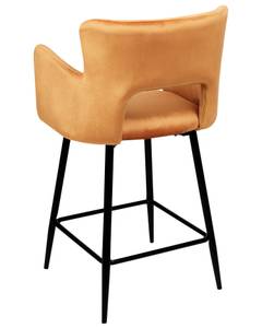 Tabouret de bar SANILAC Noir - Orange - Textile