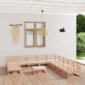 Gartenmöbel-Set (12-teilig) 3009725-2 Braun - Massivholz - Holzart/Dekor - 70 x 30 x 70 cm