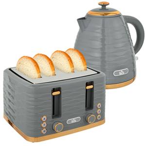 Wasserkocher & Toaster Set 800-162V90GY Grau - Kunststoff - 20 x 24 x 25 cm