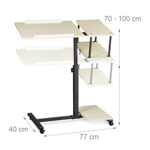 Table ordinateur portable réglable Noir - Blanc crème