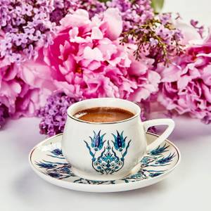 Iznik Kaffeeservice-Set Blau - Weiß - Porzellan - 1 x 1 x 1 cm