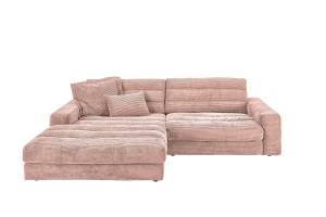 Ecksofa LANA Sofa Cord Recamiere Pink - Ecke davorstehend links