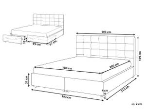 Doppelbett ROCHELLE Grün - 193 x 109 x 213 cm