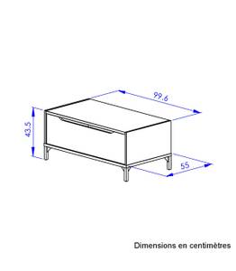 Table basse industrielle- L100 x H44 cm Beige - Bois manufacturé - 55 x 44 x 100 cm