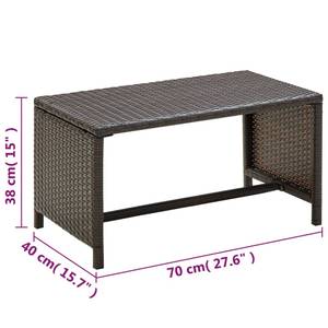 Garten-Sofagarnitur Braun - Polyrattan - 40 x 38 x 70 cm