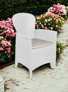 Chaise d’extérieur Como Blanc Blanc - Matière plastique - 60 x 89 x 58 cm