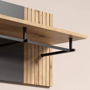 Wandgarderobe Esteban Grau - Holz teilmassiv - 80 x 40 x 28 cm