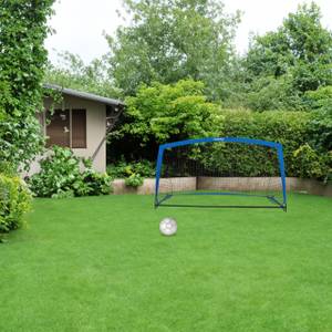 Cage de foot avec sac de transport Noir - Bleu - Blanc - Matière plastique - Textile - 195 x 115 x 115 cm