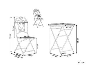 Set de bistrot TRENTO Vert - Métal - 70 x 95 x 70 cm