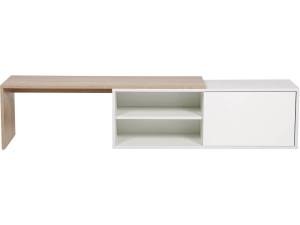 Table basse  Melinda  - Blanc/Chêne Blanc - Bois manufacturé - 32 x 36 x 209 cm
