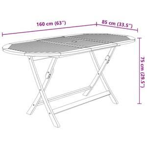 Salle à manger (lot de 7) 3006399-2 Marron - Bois massif - Bois/Imitation - 160 x 107 x 85 cm