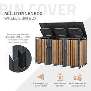 Mülltonnenbox für 3 Tonnen Anthrazit - Eiche Hell Dekor