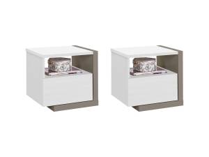 Table de chevet NAPOLI Lot de 2 Taupe