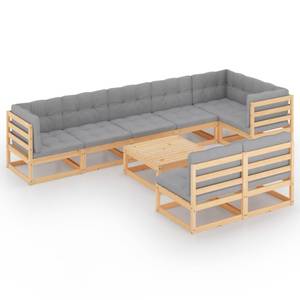 Gartenmöbel-Set (9-teilig) 3009796-2 Braun - Massivholz - Holzart/Dekor - 70 x 30 x 70 cm