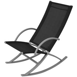 Chaise à bascule de jardin Noir - Métal - Textile - 92 x 86 x 53 cm
