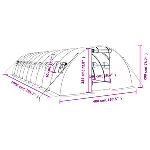 Gewächshaus 3029940 Weiß - Tiefe: 1000 cm