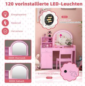 Kinder Schminktisch TK32382 Pink - Holzwerkstoff - 41 x 94 x 80 cm