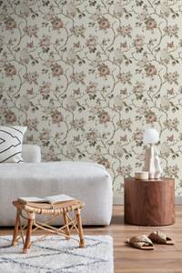 papier peint fleurs vintage 7127 Beige