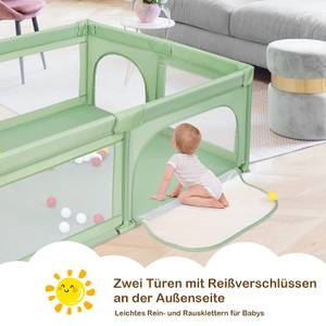 Baby Laufstall Grün - Textil - 147 x 69 x 205 cm