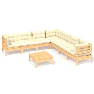 Garten-Lounge-Set Weiß - Massivholz - 64 x 29 x 64 cm