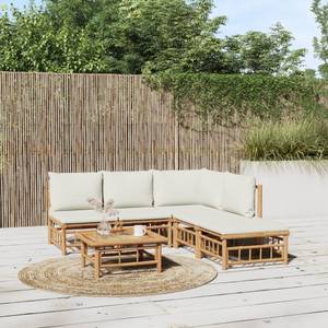 Salon de jardin 3028492-22 (lot de 6) Blanc - Bambou - 69 x 65 x 69 cm