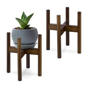 Supports pour plantes set de 2 brun Marron - Bambou - 38 x 36 x 38 cm