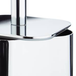 Porte brosse WC support brosse Noir - Argenté - Métal - 8 x 39 x 8 cm