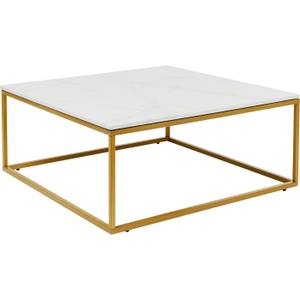 Table basse Key West 90x90cm Blanc - Pierre - 90 x 40 x 90 cm