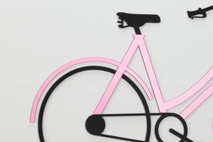 3D Acryl Wandbild Mein Fahrrad und Ich Schwarz - Pink - Glas - Kunststoff - 50 x 70 x 3 cm