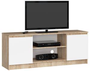 Meuble TV K140 2T 1S CLP Imitation chêne de Sonoma - Blanc