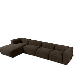 Ecksofa BUFFO 6-Sitzer Braun - Breite: 377 cm - Armlehne beidseitig montierbar - Ecke davorstehend links - Ottomane davorstehend links