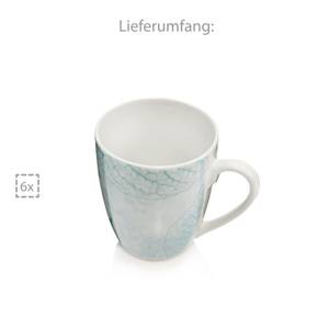 6-tlg. Kaffeebecher Set Sarti Blau - Porzellan - 32 x 12 x 34 cm