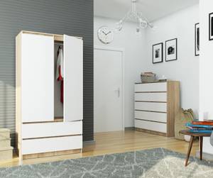 Kleiderschrank S90 2T 2S CLP Eiche Sonoma Dekor - Weiß