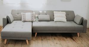 Canapé-lit chaise-longue Verona gris Gris - Textile - 137 x 88 x 267 cm