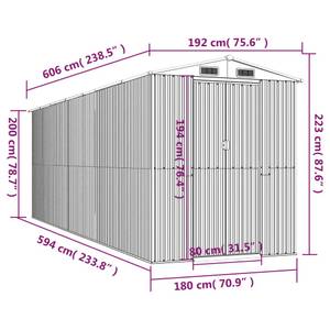 Abri de jardin 3014781-3 Marron foncé - Profondeur : 606 cm