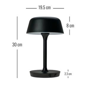 Valencia Tischlampe schwarz aufladbar Schwarz - Metall - 20 x 30 x 20 cm