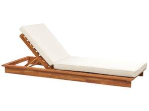 Chaise longue GRANARI Marron - Blanc - Bois massif - 70 x 77 x 190 cm