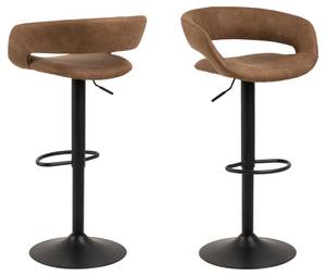 Tabouret de bar Grace lot de 2 Marron - Textile - 55 x 101 x 49 cm