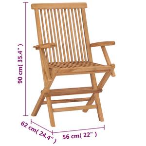 Gartenstuhl (2er Set) 315443 56 x 62 cm - Massivholz - Holzart/Dekor