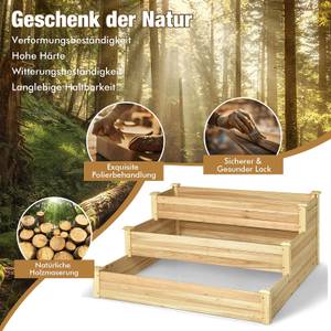 3-stufiges Hochbeet Braun - Holzwerkstoff - 121 x 56 x 121 cm