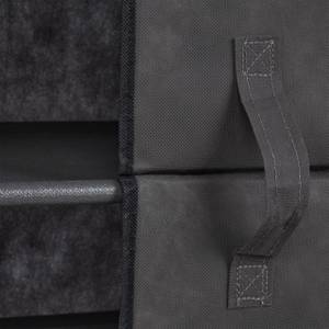 Armoire à chaussures en tissu 30 paires Noir - Gris - Métal - Matière plastique - Textile - 61 x 168 x 32 cm